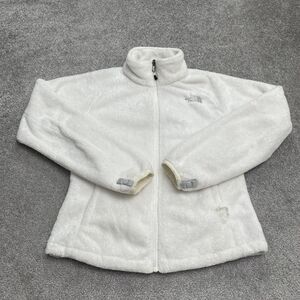 The North Face Oso Fleece Jacket Womens XS White Full Zip Pockets Outdoor Hiking